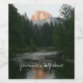 Halbkuppel Sonnenuntergang im Yosemite Nationalpar Weinetikett (Einzelnes Label)
