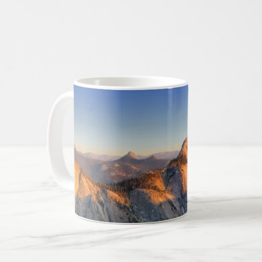 Halbkuppel Sonnenuntergang vom Mt Watkins - Yosemi Kaffeetasse (Vorderseite Links)