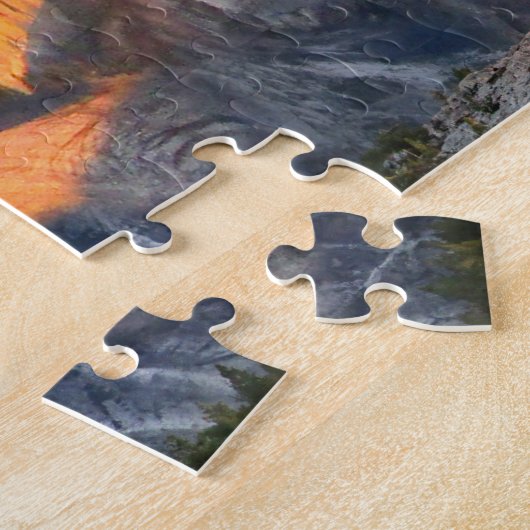 Halbkuppel Sonnenuntergang vom Mt Watkins - Yosemi Puzzle (Seite)