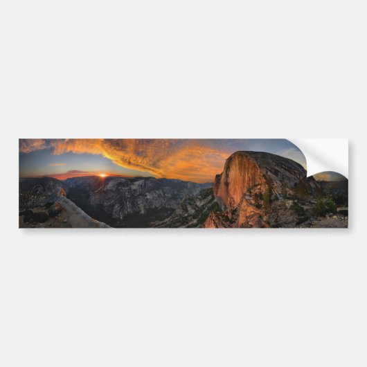 Halbkuppel Sonnenuntergang - Yosemite Autoaufkleber (Vorne)