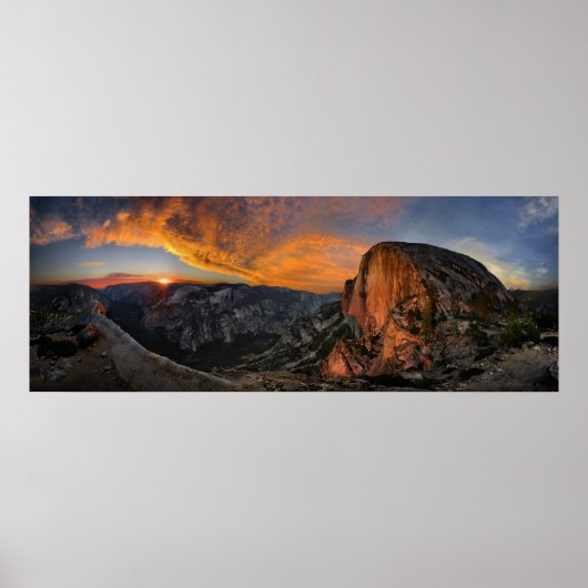 Halbkuppel Sonnenuntergang - Yosemite Poster (Vorne)