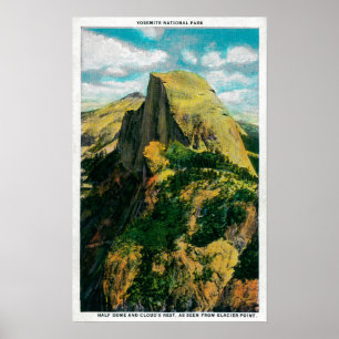 Halbkuppel und Cloud-Erholung von Glacier Point Poster