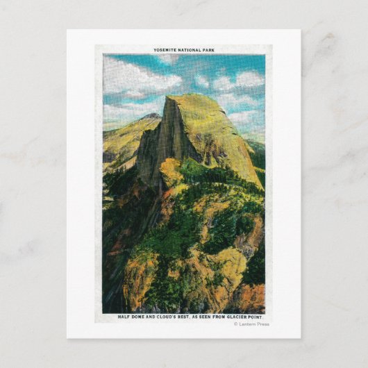 Halbkuppel und Cloud-Erholung von Glacier Point Postkarte (Vorderseite)