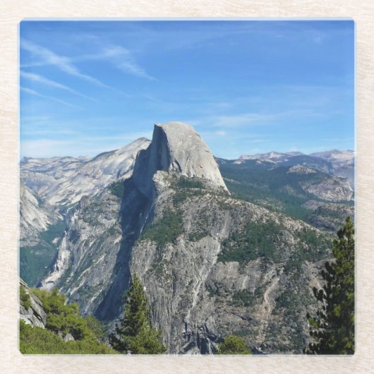 Halbkuppel von Glacier Point, Yosemite, CA Glasuntersetzer (Vorderseite)