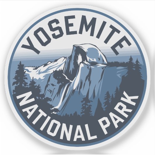 Halbkuppel Yosemite RundEmblem Aufkleber (Vorderseite)