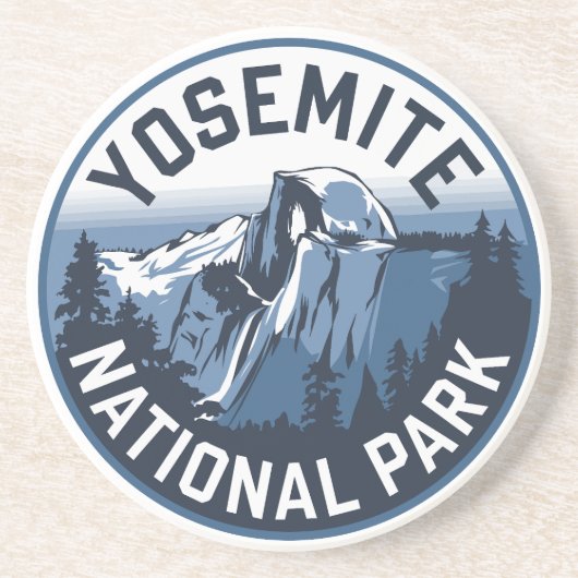 Halbkuppel Yosemite RundEmblem Getränkeuntersetzer (Vorne)