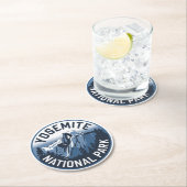 Halbkuppel Yosemite RundEmblem Runder Pappuntersetzer (Vor Ort)