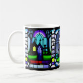 Halblass Halloween-Friedhofserie-Tasse Kaffeetasse (Links)