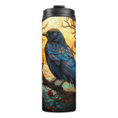 Halblass Halloween Raven Tumbler Thermosbecher (Vorderseite)