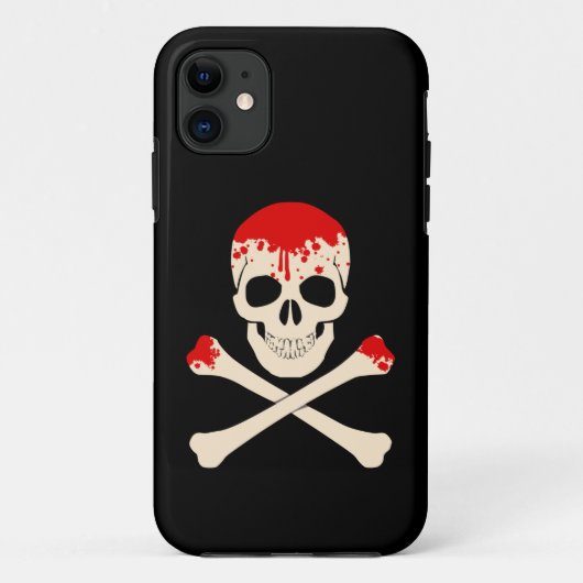 Halbleiter-Kreuzknochen-blutiges Skelett Case-Mate iPhone Hülle (Rückseite)