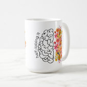 HalbLobby (Brain Pun & Watercolor Florals) Kaffeetasse (VorderseiteRechts)