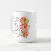 HalbLobby (Brain Pun & Watercolor Florals) Kaffeetasse (Vorderseite Links)