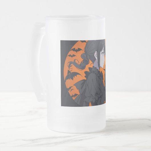 Halbmädchen Mattglas Bierglas (Vorderseite Links)