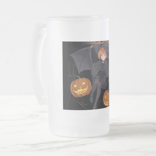 Halbmädchen Mattglas Bierglas (Vorderseite Links)