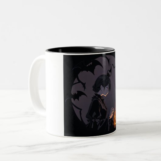 Halbmädchen Zweifarbige Tasse (Vorderseite Links)