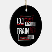 Halbmarathon 13.1 in Training Abstrakt Runner Keramik Ornament (Rechts)