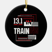 Halbmarathon 13.1 in Training Abstrakt Runner Keramik Ornament (Vorne)