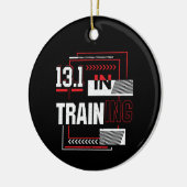Halbmarathon 13.1 in Training Abstrakt Runner Keramik Ornament (Links)