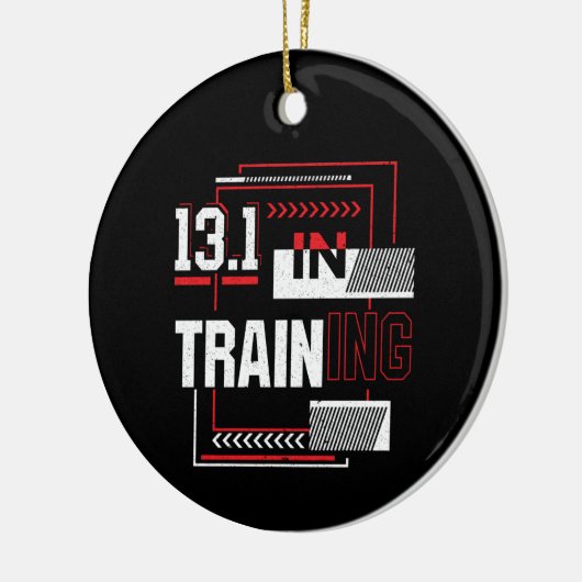 Halbmarathon 13.1 in Training Abstrakt Runner Keramik Ornament (Links)