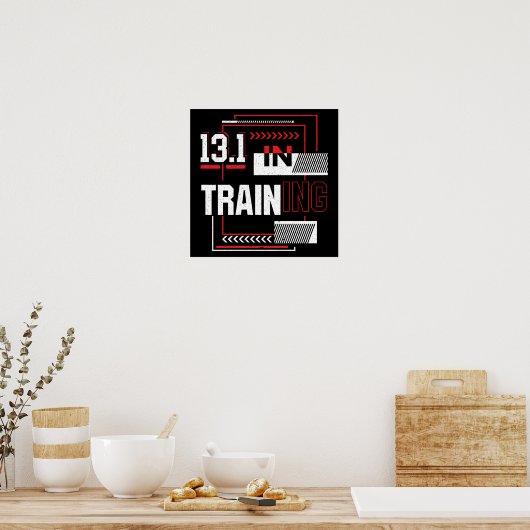 Halbmarathon 13.1 in Training Abstrakt Runner Poster (Küche)