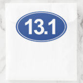 Halbmarathon 13,1 Meilen Oval Sticker (blau) (Tasche)