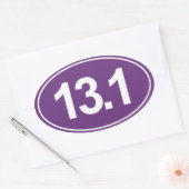 Halbmarathon 13,1 Meilen Ovalaufkleber (Lila) Ovaler Aufkleber (Umschlag)
