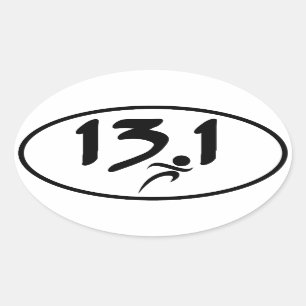 Halbmarathon 13,1 ovaler aufkleber