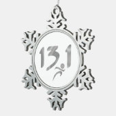 Halbmarathon 13,1 schneeflocken Zinn-Ornament (Rechts)