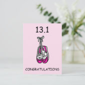 Halbmarathon Herzlichen Glückwunsch für sie. Postkarte (Stehend Vorderseite)