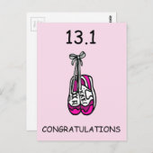 Halbmarathon Herzlichen Glückwunsch für sie. Postkarte (Vorne/Hinten)