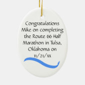 Halbmarathon-Läufer-Verzierung - Mann Keramikornament (Hinten)