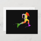 Halbmarathon-Runner-Sprinter-Joggen läuft Postkarte (Vorne/Hinten)