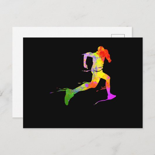 Halbmarathon-Runner-Sprinter-Joggen läuft Postkarte (Vorne/Hinten)