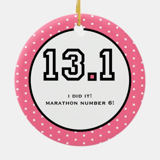 Halbmarathon-Verzierung Keramik Ornament (Hinten)