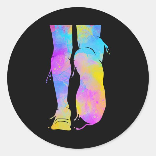 Halbmarathonläufer Sprint Triathlon Runder Aufkleber (Vorderseite)