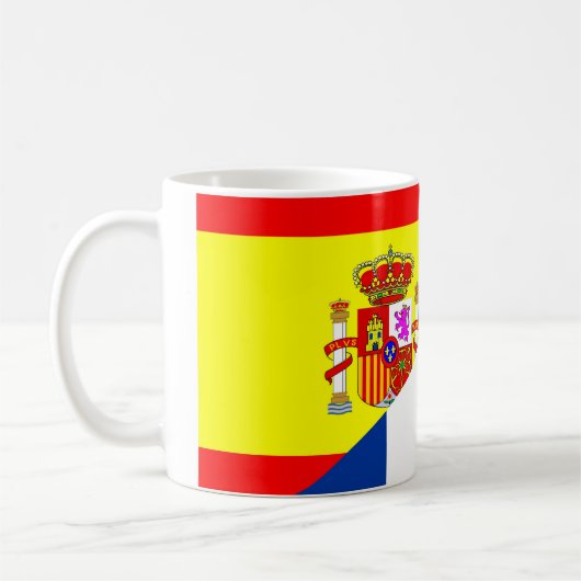 Halbmarktsymbol für Nachbarländer spain france Kaffeetasse (Links)