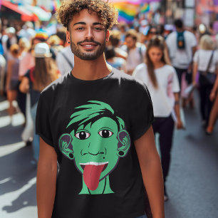 Halbmenschlicher / Halbzeit-Alien Witziger Typ Com T-Shirt
