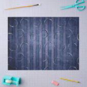 Halbmond auf Lila und blauen gestrichenen Dekoupag Seidenpapier (Basteln)