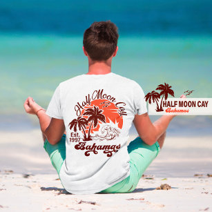 Halbmond Cay Bahamas - Palmen Vintager 80er T-Shirt