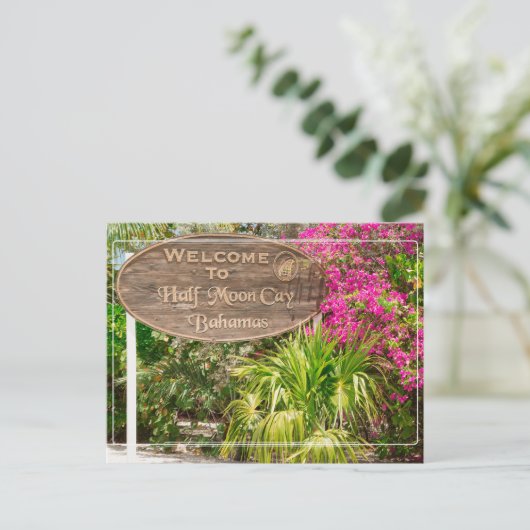 Halbmond Cay Begrüßungszeichen Postkarte (Stehend Vorderseite)