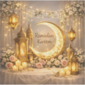 Halbmond des Lichts und des Friedens – Ramadan-Hal Aufkleber (Vorderseite)