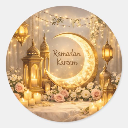 Halbmond des Lichts und des Friedens -  Runder Aufkleber (Vorderseite)