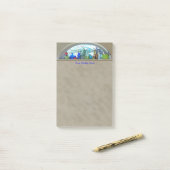 Halbmond-Fenster-Aquarell-Digital-Grafik Post-it Klebezettel (Auf Schreibtisch)