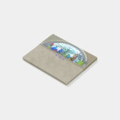 Halbmond-Fenster-Aquarell-Digital-Grafik Post-it Klebezettel (angewinkelt)