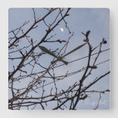 Halbmond im Tageslicht Quadratische Wanduhr (Vorderseite)