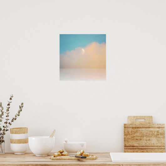 Halbmond in der Bucht von Wasserkorallen und Aqua Poster (Küche)