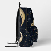 Halbmond in Schwarz und Gold Bedruckter Rucksack (Links)