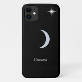 Halbmond, Kalligrafie und Stern auf schwarz Case-Mate iPhone Hülle (Rückseite)
