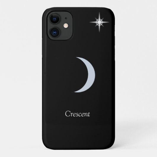 Halbmond, Kalligrafie und Stern auf schwarz Case-Mate iPhone Hülle (Rückseite)