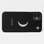 Halbmond, Kalligrafie und Stern auf schwarz Case-Mate iPhone Hülle (Rückseite (Horizontal))